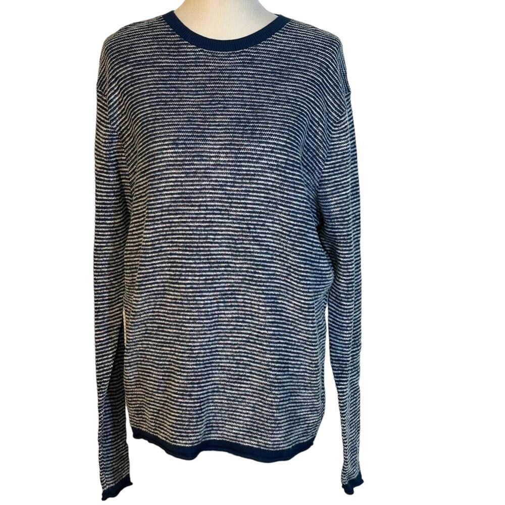 Treasure & Bond Space Dye Cotton Sweater in Blue Estate Multi Size L